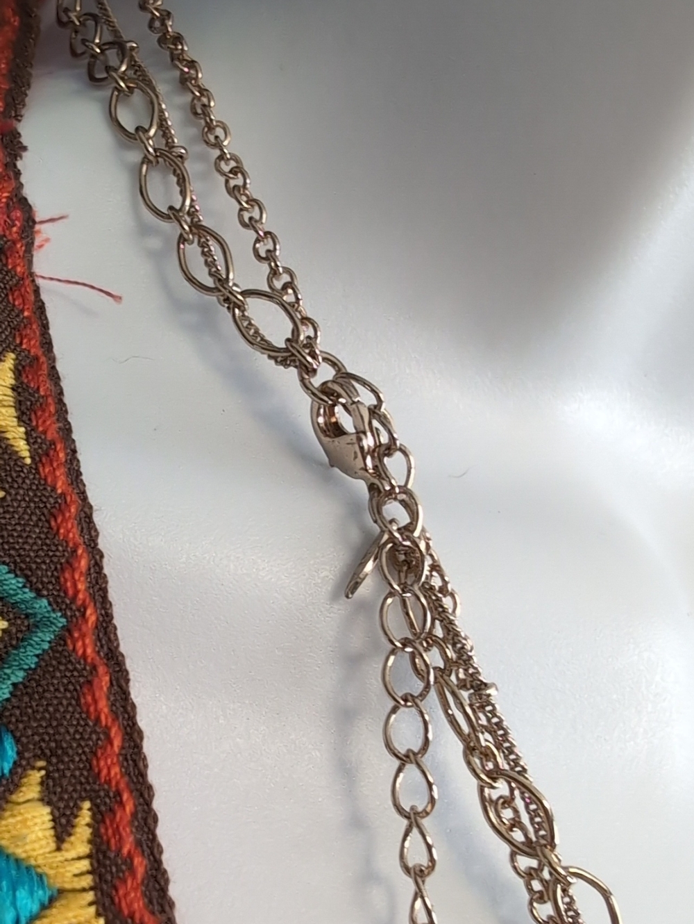 Avon Gold Layered Necklace with Pale Green Beads and Smoky Teardrop - Picture 6 of 7